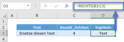 rechts formel mit anzahl zeichen