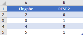 rest formel jede zweite zeile daten