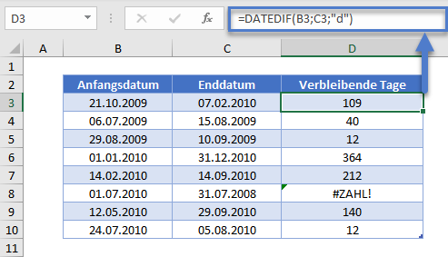 rueckwaertszaehlen verbleibende tage datedif funktion