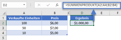 summenprodukt formel grundlagen
