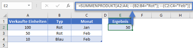 summenprodukt formel mehrere kriterien