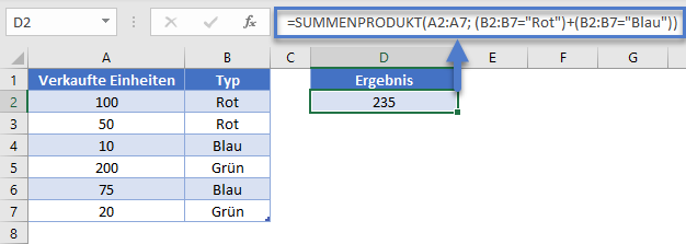 summenprodukt oder formel