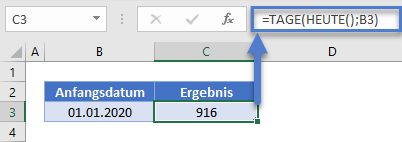 tage formel heute funktion