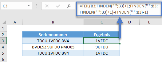 teil formel finden funktion mit trennzeichen