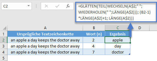 teil formel n tes wort finden