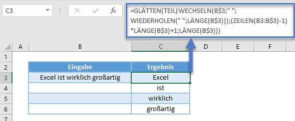 teil formel nach trennzeichen splitten