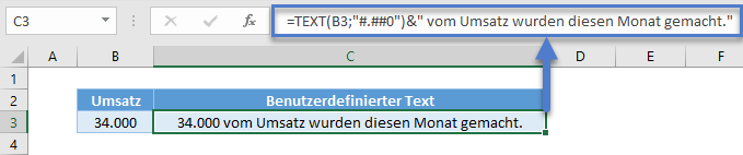 text formel tausendertrennzeichen und 0 dezimalstellen