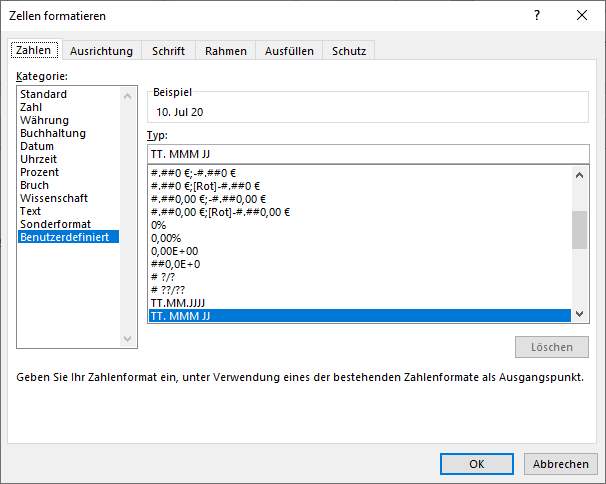 text formel zellen formatieren