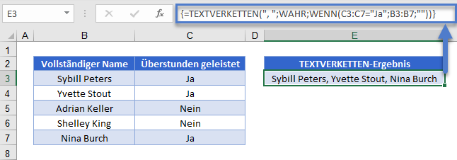 textverketten formel mit bedingung