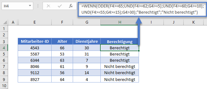 verschachtelte wenn formel komplex