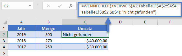 wennfehler formel xverweis funktion