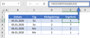WOCHENTAG-Funktion - Wochentag aus Datum in Excel & G-Sheets - Automate ...