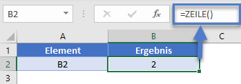 zeile formel ohne bezug