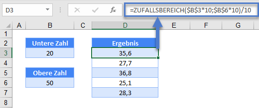 zufallsbereich formel dezimalzahlen erzeugen