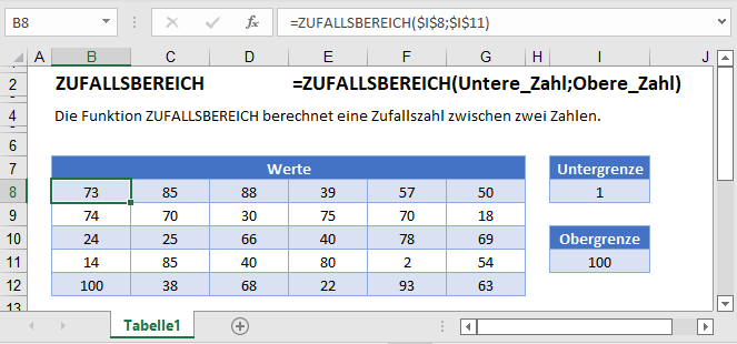 zufallsbereich formel hauptfunktion