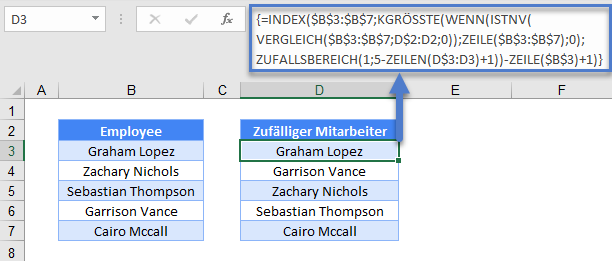 zufallsbereich formel zufallsfeld ohne duplikate