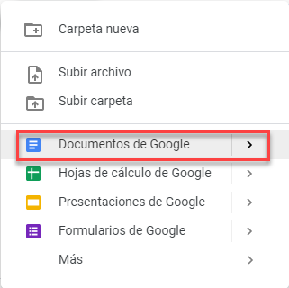 Abrir Nuevo Documento de Google