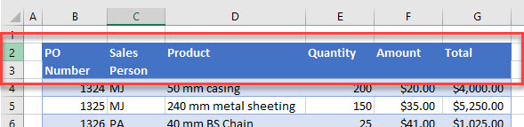 AdvancedFilterNotWorking headings 2 rows