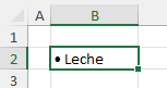 Celda con Viñeta más Texto en Excel