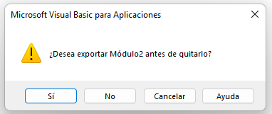 Cuadro de Dialogo Quitar Módulo