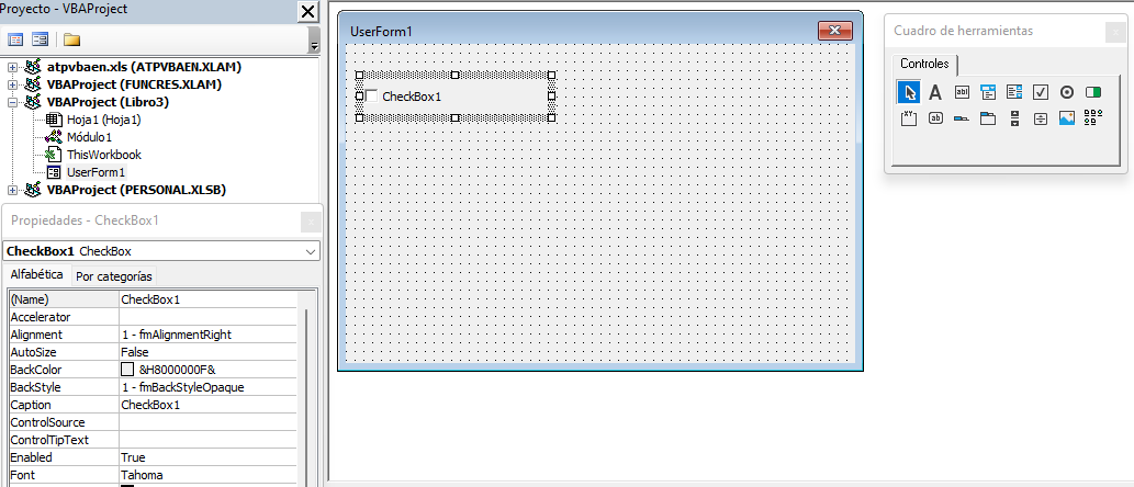 Cuadro de Propiedades Cuadro de Herramientas de Controles VBA