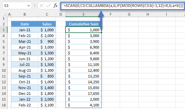 Cumulative Summation Reset every Nth Row