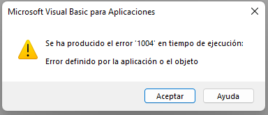 Error 1004 Nombre Ya Tomado