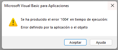 Error 1004 Referencia Errónea