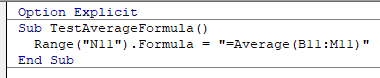 Fórmula Average