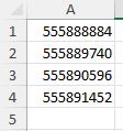 Lista de Números a Convertir a Cadena