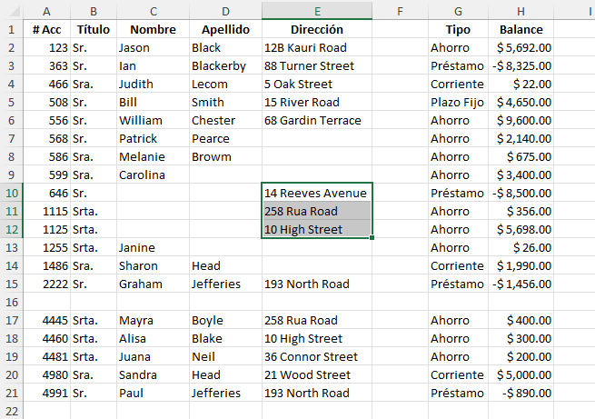 Seleccionar Región Actual a Través de VBA Ejemplo3