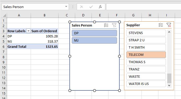 Slicer filter hide data