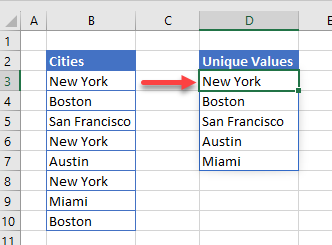 unique values intro