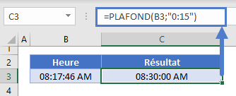 arrondir heure fonction plafond