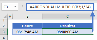 arrondir heure multiple 1sur24 exemple