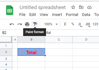 copy formatting gs paint format