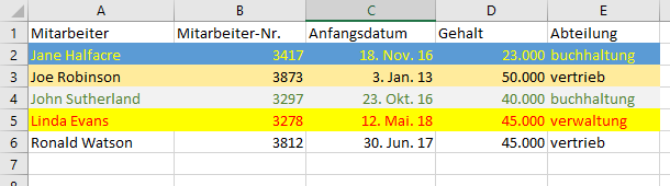 daten mehrstufig sortieren