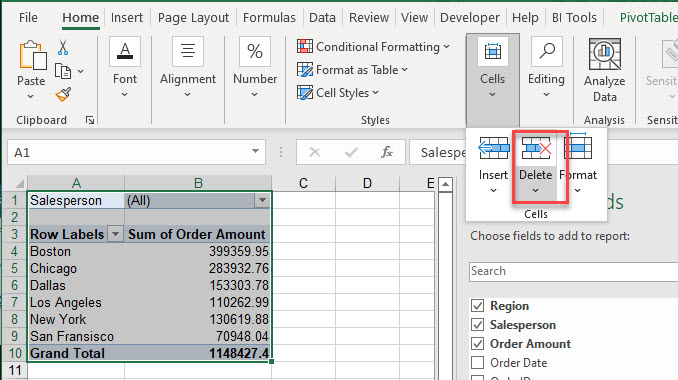 delete pivot initial