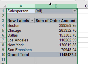 delete pivot select columns