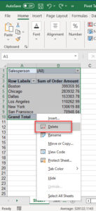 Delete / Remove a Pivot Table in Excel & Google Sheets - Automate Excel
