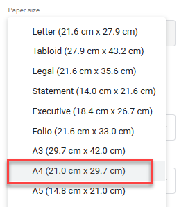 howtoprint gs paper size