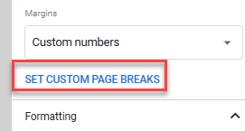 howtoprint gs set custom page breaks
