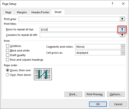 howtoprint rows to repeat