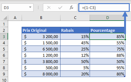 reduire nombre pourcentage calcul fraction prix original