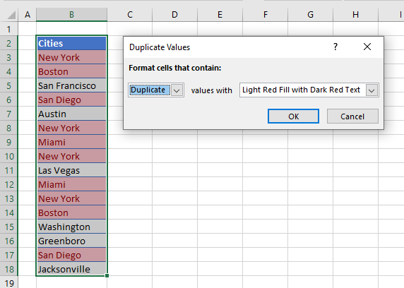 remove duplicates cond format remove dups