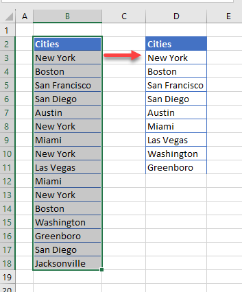 remove duplicates filtered