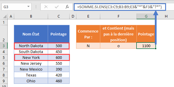 somme si cellule texte caractere generiques combine reference