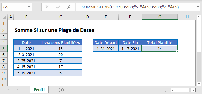 somme si plage date fonction principale