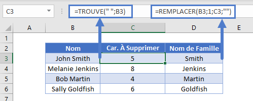 supprimer premiers caracteres de gauche fonction remplacer 2