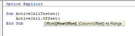 vba activecell.offset argumente